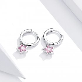 Pandora Style Silver Dangle Earrings, Stars - BSE414