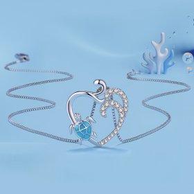 Pandora Style Necklace with Sea Turtle - SCN499