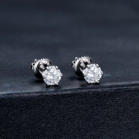Pandora Style 0.5 Carat Four Claw Moissanite Stud Earrings - MSE004-S