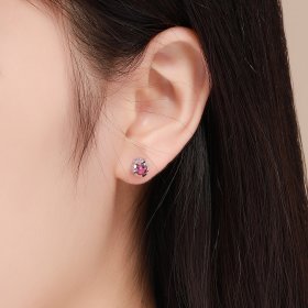 Pandora Style Silver Stud Earrings, Tulip - BSE042