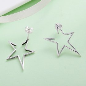 Silver Modern Star Stud Earrings - PANDORA Style - SCE107