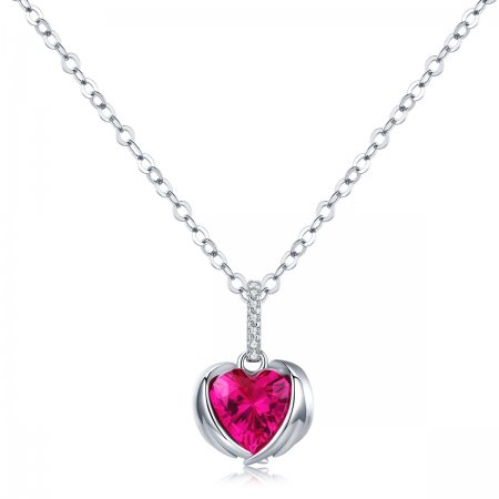 Silver Guardian Hearts Necklace - PANDORA Style - SCN341