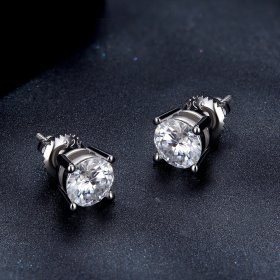 Pandora Style One Carat Four Claw Moissanite Stud Earrings - MSE003-L