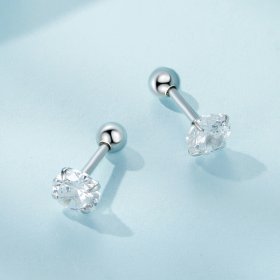Pandora Style White Zirconium Studs Earrings - SCE1646-M