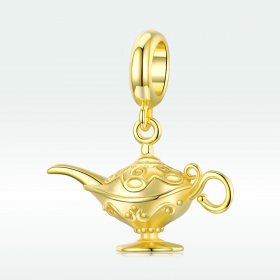 Pandora Style Dangle Charm, Golden Magic Lamp - SCC1819