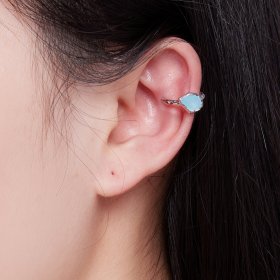 Pandora Style Blue Water Drop Ear Clip - BSE846