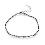Silver & Black Rope Bracelet - PANDORA Style - SCB173-Bk