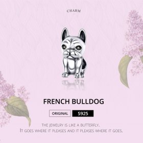 Silver French Bulldog Charm - PANDORA Style - SCC1306