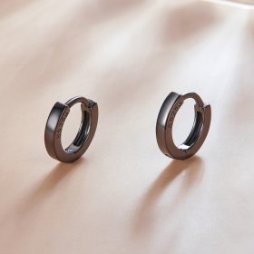 PANDORA Style Black Gold Hoop Earrings - SCE1230