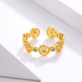Gold-Plated Shiny Star Ring - PANDORA Style - SCR518