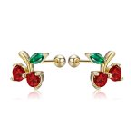 Gold-Plated Cherry Stud Earrings - PANDORA Style - SCE543