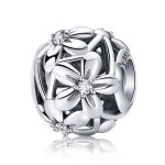 Pandora Style Silver Charm, Flower Shape - SCC729