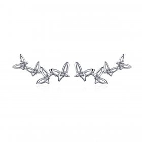 PANDORA Style Elegant Butterfly Dance Stud Earrings - BSE056