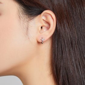 Pandora Style Silver Hoop Earrings, Shining - SCE1041