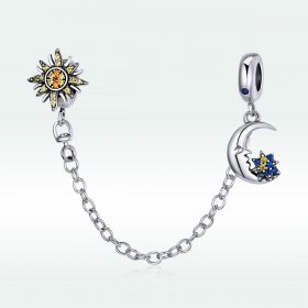 Pandora Style Silver Safety Chain Charm, Whole Universe - SCC1763