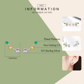 Silver Neon Stud Earrings - PANDORA Style - SCE495