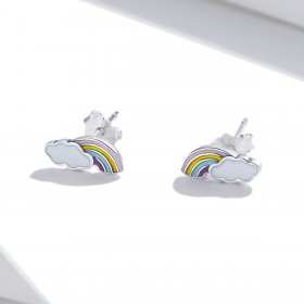 PANDORA Style Rainbow Clouds Stud Earrings - SCE1274