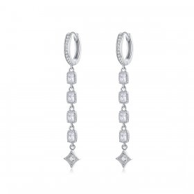 Silver Ziron Love Hanging Earrings - PANDORA Style - SCE583
