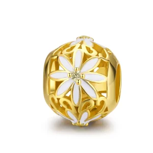 (image for) Gold-Plated Daisy Charm - PANDORA Style - SCC1216