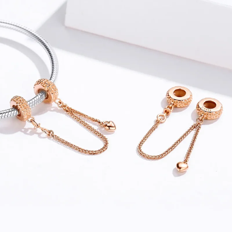 (image for) Pandora Compatible Rose Gold Safety Chain - SCC1112-C - View 2