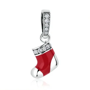 (image for) Pandora Compatible Silver Christmas Socks Dangle - SCC074
