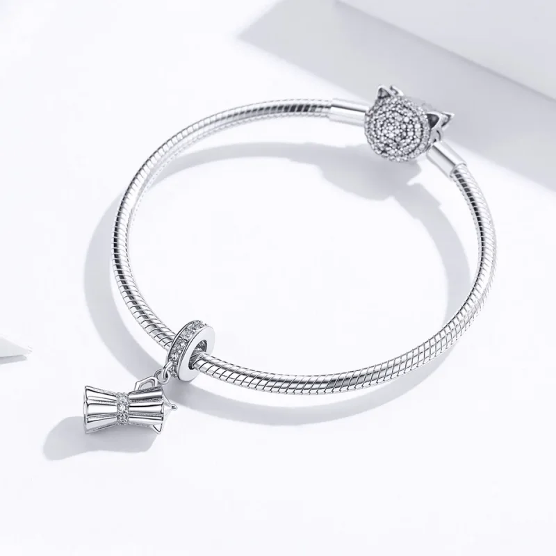 (image for) Pandora Compatible Silver Coffee Pot Dangle - SCC1287 - View 3