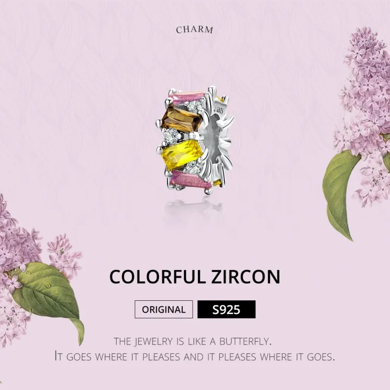 (image for) Pandora Compatible Silver Colorful Zirconium Spacer - SCC1182 - View 2