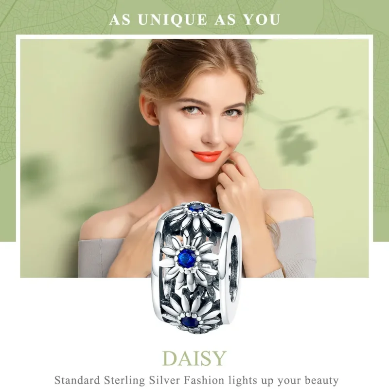 (image for) Pandora Compatible Silver Daisy Spacer - SCC1118 - View 2