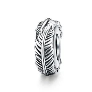 (image for) Pandora Compatible Silver Feather Spacer - SCC1236