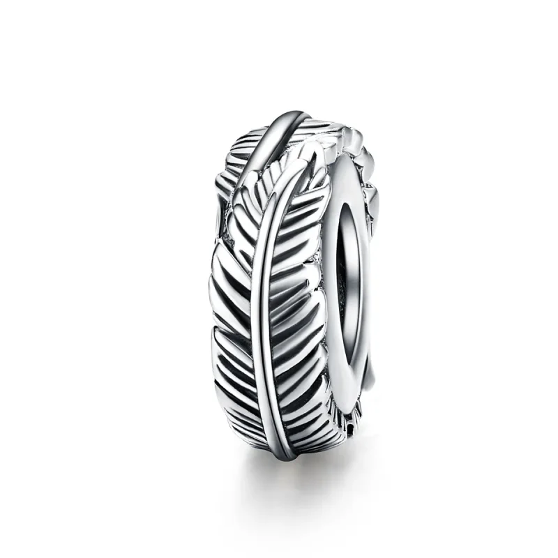 (image for) Pandora Compatible Silver Feather Spacer - SCC1236 - Product Image