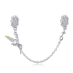 (image for) Pandora Compatible Silver Flower Elf Safety Chain - SCC1278