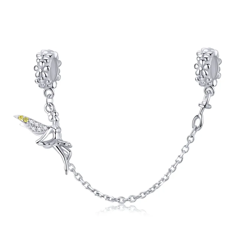 (image for) Pandora Compatible Silver Flower Elf Safety Chain - SCC1278 - Product Image