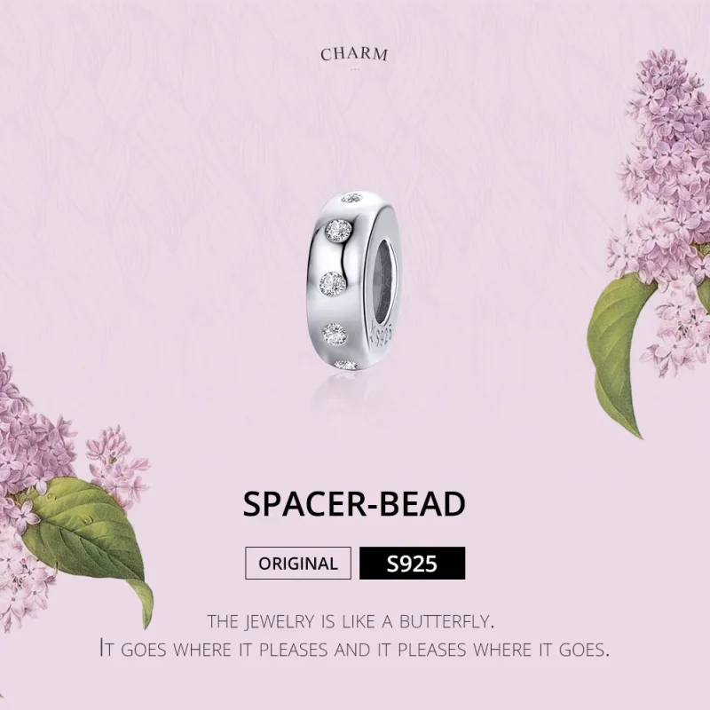 (image for) Pandora Compatible Silver Glittering Spacer - SCC1171 - View 2