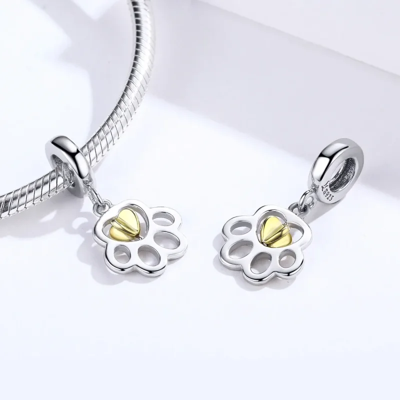 (image for) Pandora Compatible Silver & Gold-Plated Cure Pet Dangle - SCC1251 - View 4