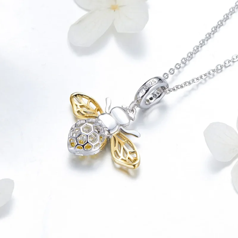 (image for) Pandora Compatible Silver & Gold-Plated Motion Bee Dangle - SCC1125 - View 4