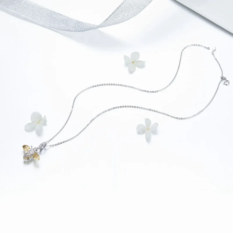 (image for) Pandora Compatible Silver & Gold-Plated Motion Bee Dangle - SCC1125 - View 5