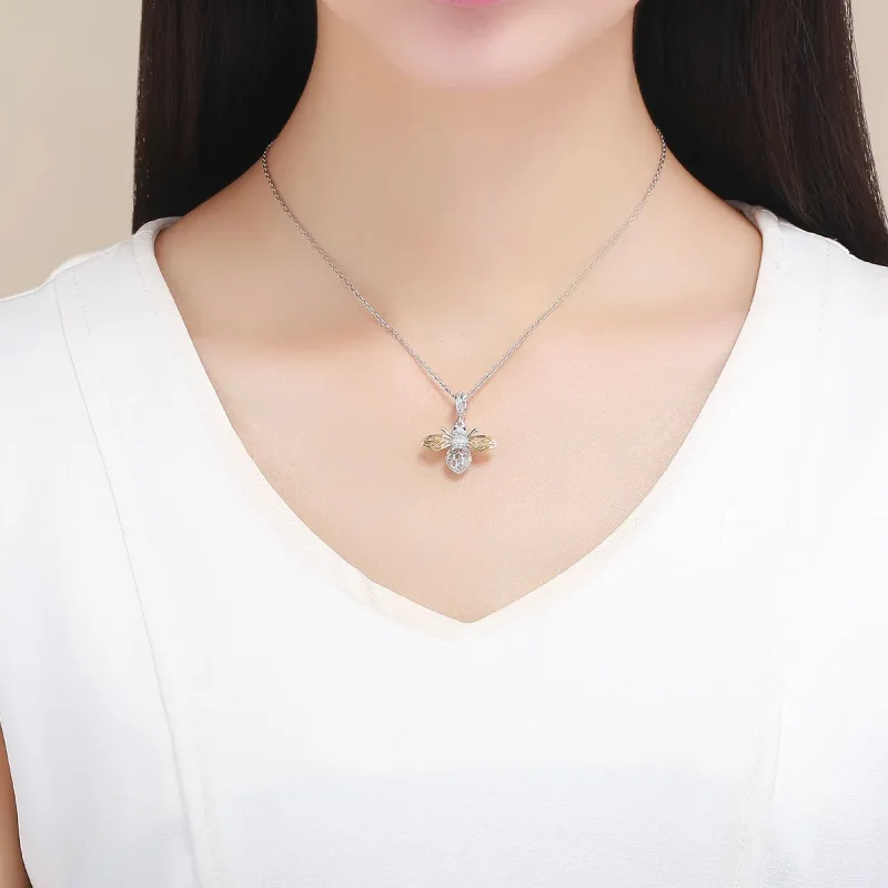 (image for) Pandora Compatible Silver & Gold-Plated Motion Bee Dangle - SCC1125 - View 9