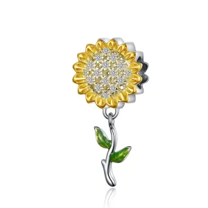 (image for) Pandora Compatible Silver & Gold-Plated Sunflower Dangle - SCC1211