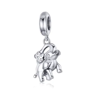 (image for) Pandora Compatible Silver Happy Elephant Dangle - SCC1059
