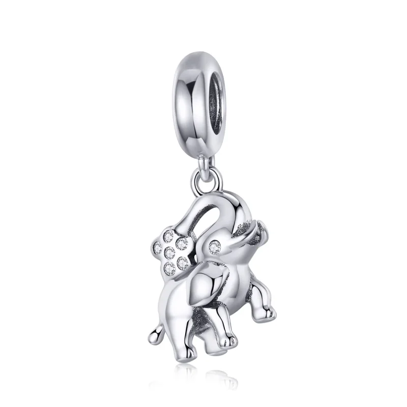 (image for) Pandora Compatible Silver Happy Elephant Dangle - SCC1059 - Product Image
