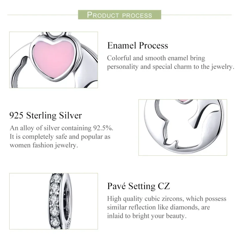 (image for) Pandora Compatible Silver Happy Kitty Dangle Charm - SCC1140 - View 4