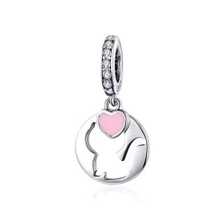 (image for) Pandora Compatible Silver Happy Kitty Dangle Charm - SCC1140
