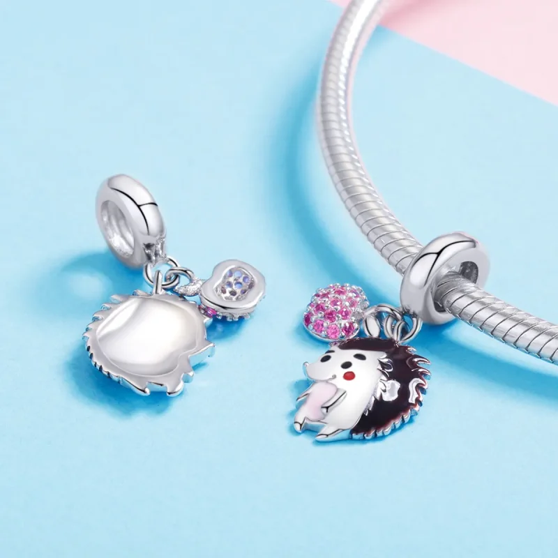 (image for) Pandora Compatible Silver Hedgehog & Fruit Dangle - SCC1061 - View 4