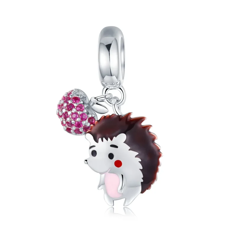 (image for) Pandora Compatible Silver Hedgehog & Fruit Dangle - SCC1061 - Product Image