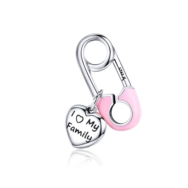 (image for) Pandora Compatible Silver I Love My Family Dangle - SCC1145 - Product Image