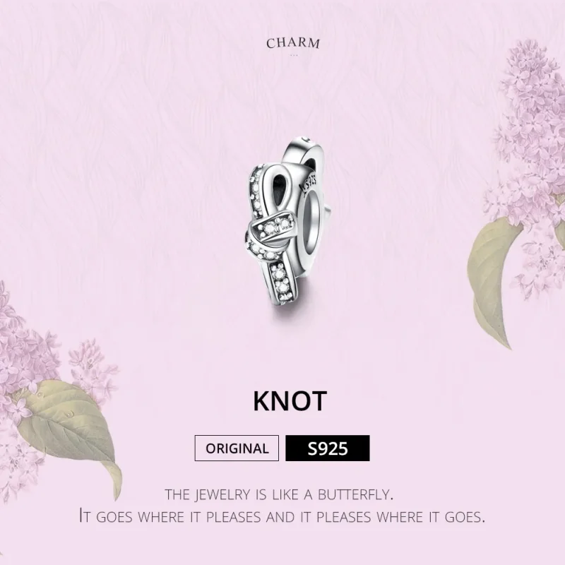 (image for) Pandora Compatible Silver Knot Spacer - SCC1234 - View 2