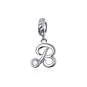 (image for) Pandora Compatible Silver Letter B Dangle - SCC1183-B