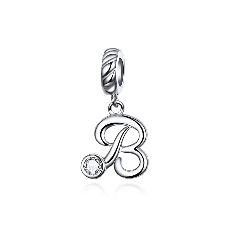 (image for) Pandora Compatible Silver Letter B Dangle - SCC1183-B - Product Image