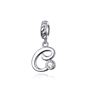(image for) Pandora Compatible Silver Letter C Dangle - SCC1183-C