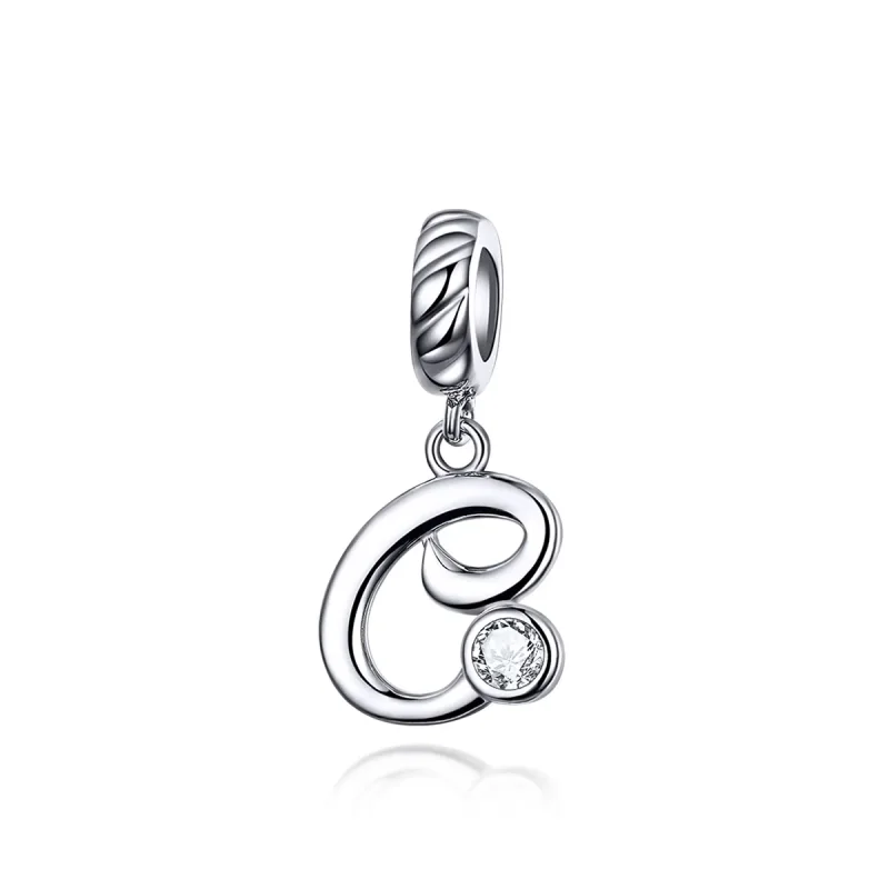 (image for) Pandora Compatible Silver Letter C Dangle - SCC1183-C - Product Image